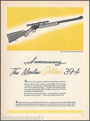 1957 MARLIN Golden 39 A RIFLE AD Collectible Advertising