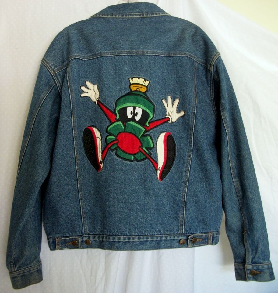 MARVIN THE MARTIAN Denim Jean Jacket, Lined, Size Medium, Really nice 