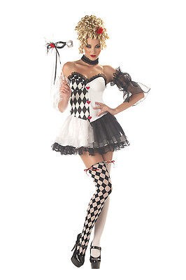 Sexy Le Belle Harlequin Masquerade Costume Women S M L XL