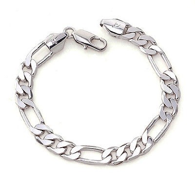 mens gold figaro bracelet in Mens Jewelry