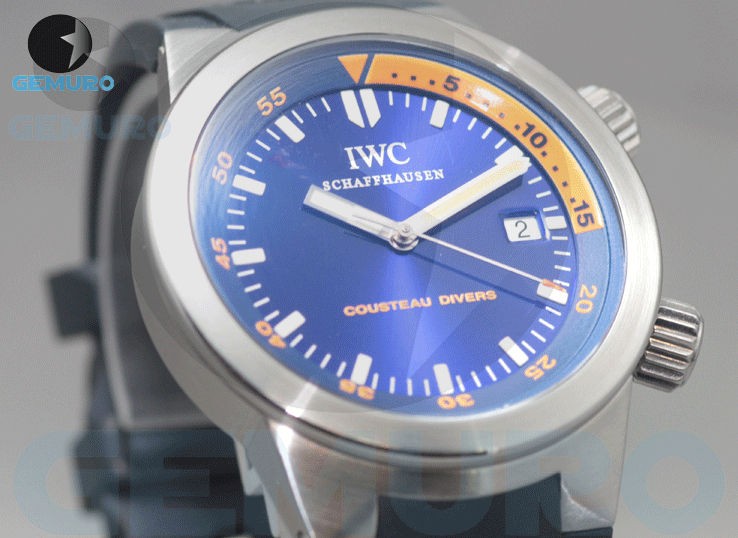 IWC AQUATIMER COUSTEAU WATCH DIVERS BLUE ORANGE DIAL LIMITED EDITION 