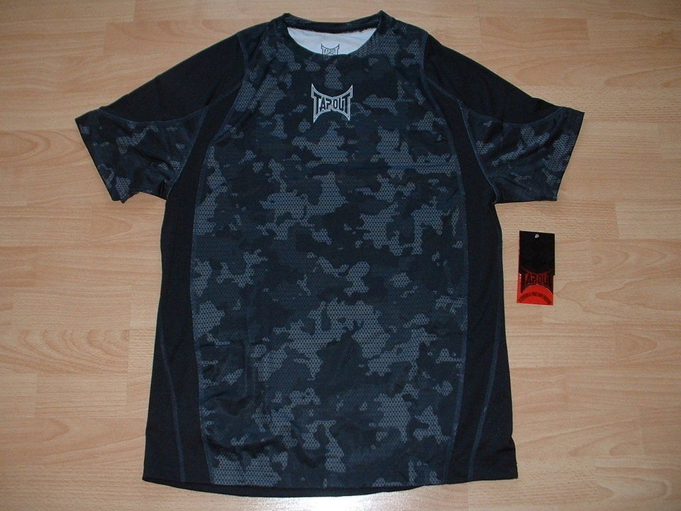 TAPOUT MMA WORKOUT GYM RASH GUARD SHIRT MENS 2XL   BLACK CAMO