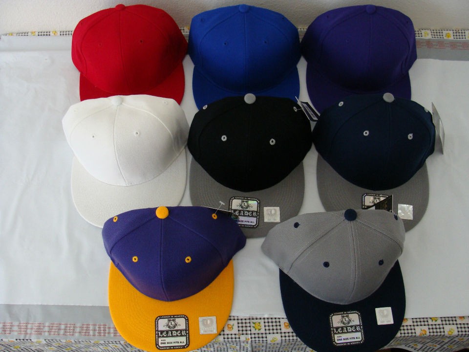 CUSTOM TWO TONE ARCH BACK SNAPBACK FLAT BRIM PLAIN HATS