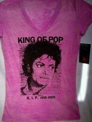 MICHAEL JACKSON T SHIRT RIP Womens Pink medium