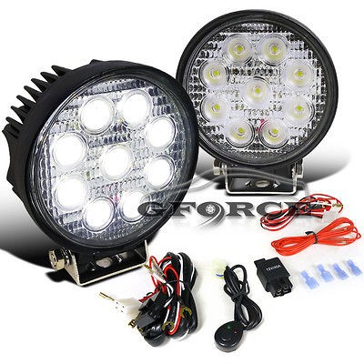   6000K 9 LED FOG BUMPER LIGHTS 4.5 ROUND WORK LAMPS MDX RDX ACURA