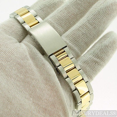 19mm Gold Stainless Steel Two Tone Oyster Watch Band for Rolex Date 