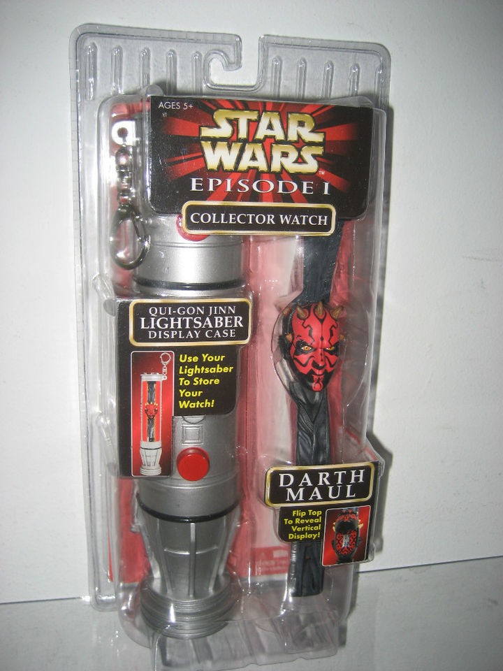 STAR WARS EPISODE I DARTH MAUL WATCH & LIGHTSABER CASE FREE DOMESTIC 