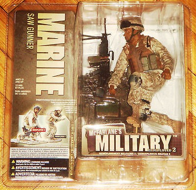 MCFARLANE MILITARY SERIES 2 REDEPLOYED MARINE SAW GUNNER SOLDIER MIB