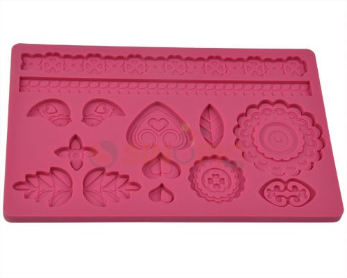 1x DIY cake Fondant & Gum Paste Silicone Mold   Folk/birds/Flower 