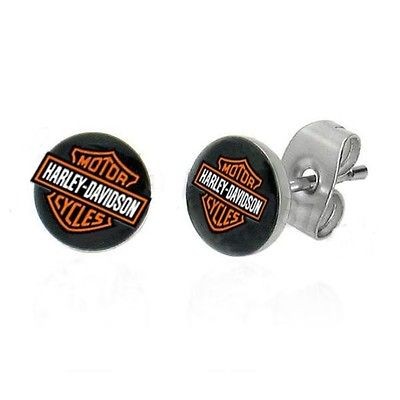   logo ear stud earring surgical steel body Motor bike Jewell 10mm