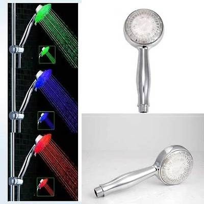 LED Light 3 Colors Shower Head Smart Automatic Water Temperature 