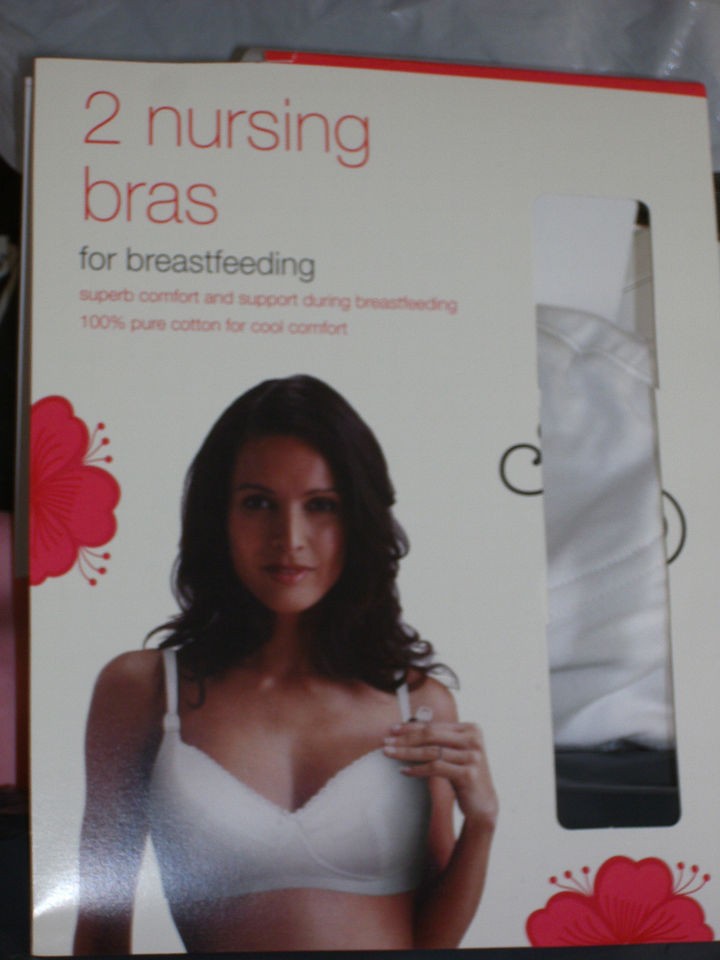 EX STORE 2 PACK COTTON MATERNITY , FEEDING , NURSING BRAS BNIB RRP £ 