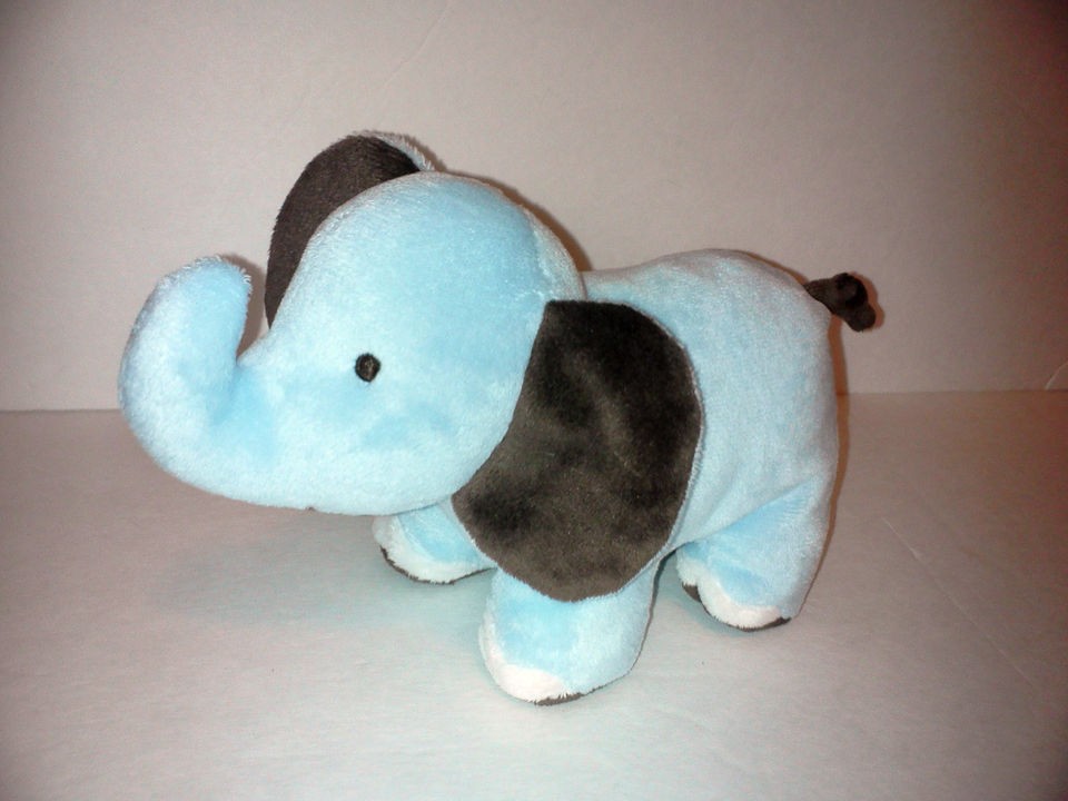 Adorable Carters Baby Blue Brown ELEPHANT Bean Bag Plush Stuffed 