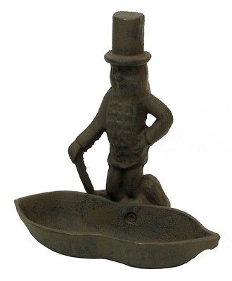 Cast Iron  Mr Peanut Man Match Holder Office & Home Decor NEW