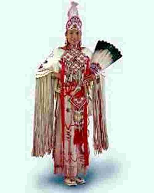 PLAINS INDIAN BUCKSKIN DRESS NATIVE AMERICAN PATTERN