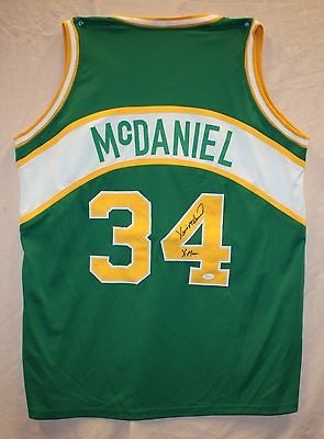   Autographed Seattle Super Sonics Green Jersey X MAN with JSA