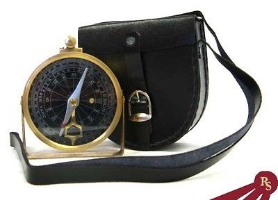 CLINOMETER COMPASS   Brass w/ Case   HIKING NAVIGATION