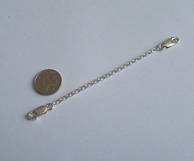 Sterling Silver necklace necklet extender safety chain two Quality 