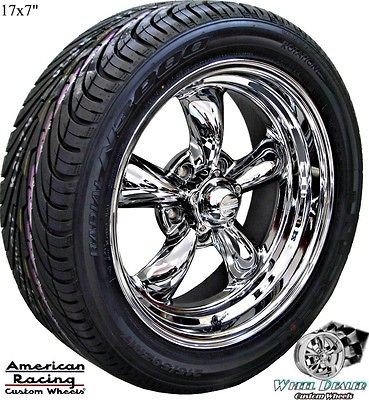 17 CHROME AMERICAN RACING TORQ THRUST II WHEELS & TIRES FOR CHEVY BEL 