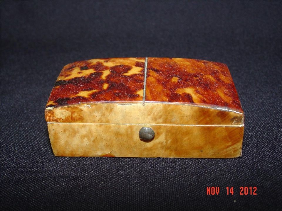 172 ANTIQUE GEORGIAN FAUX TORTOISE COW HORN SNUFF BOX