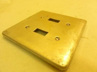 31549 New No Box, Appleton FSK 2TS A Light Switch Cover 4 1/2 x 4 1 