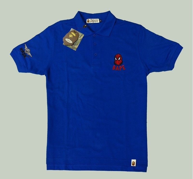 New Bathing Ape Men Polo Shirt Clothing Embroidered Spiderman Bape 