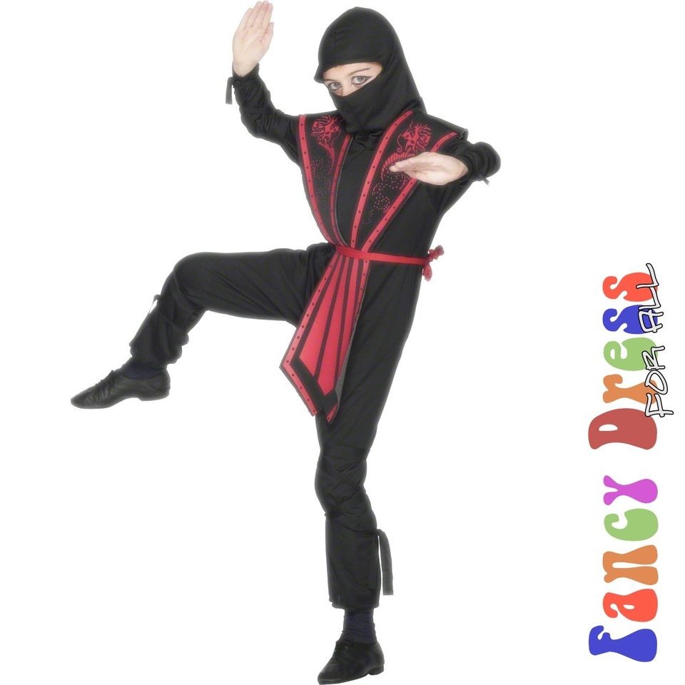 KIDS NINJA WARRIOR ASSASSIN Boys AGE 6   8 YEARS Childrens Fancy Dress 