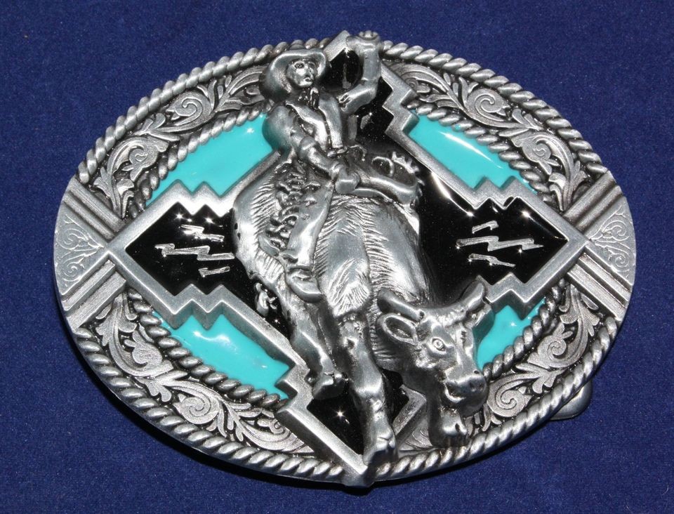 WESTERN BELT BUCKLE COWBOY RIDING BULL STEER RODEO NEW