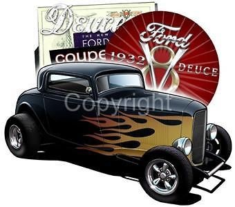 1932 Ford Deuce Hot Rod Coupe Short Sleeve T shirts