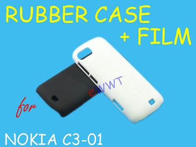   Rubberized Cover Hard Case + Screen Protector for Nokia C3 01 JSZBD71