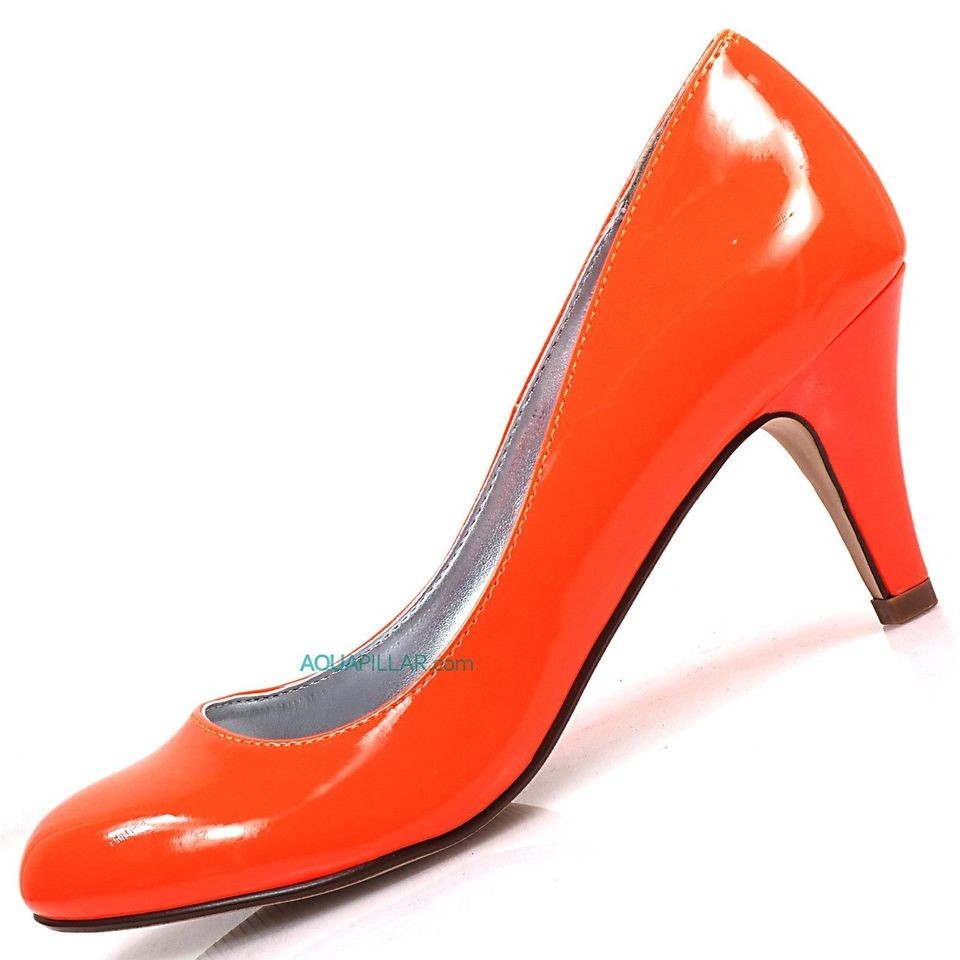 Kayson Orange Neon Round Toe Dress Pump Stiletto Heel Party Dance 