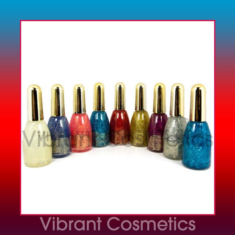 LF GLITTER NAIL VARNISH POLISH   GLITTERY GOLD/RED/BLUE/PURPLE/SILVER 