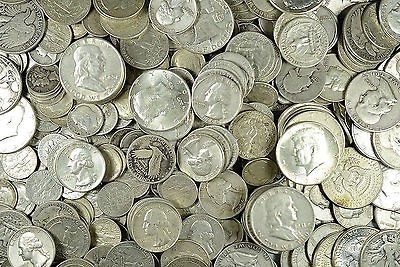 90% SILVER US COIN LOT 3 OZ PRE 1965 HALVES QUARTERS DIMES UNKNOWN 