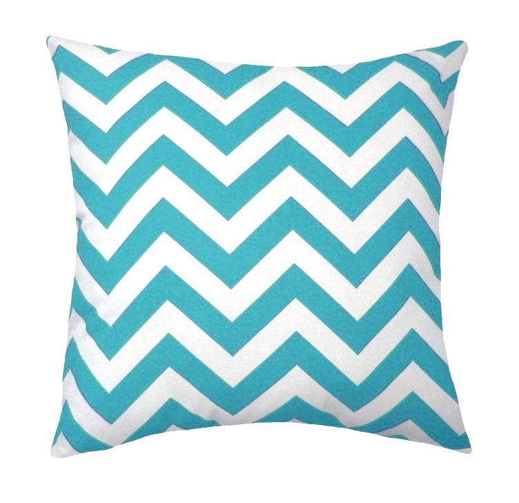   Prints Zig Zag Girly Blue Chevron Lumbar or Square Throw Pillow