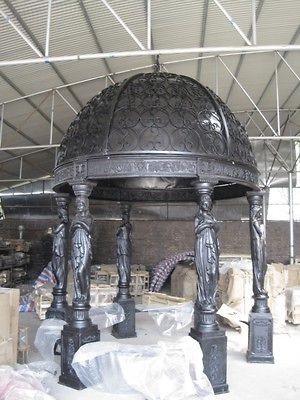 CAST IRON VICTORIAN FIGURAL OUTDOOR SOLID TOP GAZEBO #GAZ3A