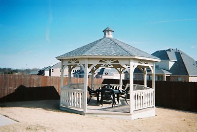   Octagon Gazebo w/ deck & swing built & installed by THE GAZEBO FACTORY