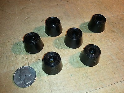 Six New 1 x 5/8 Black Equipment Feet f/ Old Ham Radio Audio Amp Tube 