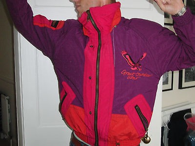 RETRO SKI JACKET VINTAGE 80S NEON STAG HEN ONESIE ALL IN ONE PARTY 