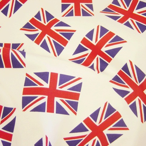 UNION JACK SATIN FABRIC MATERIAL PER METRE OLYMPIC JUBILEE