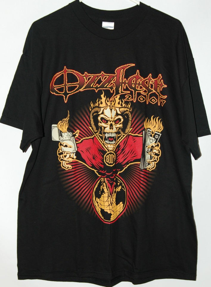 OzzFest 2007 black T Shirt tee Ozz Fest 07 Ozzy Osbourne