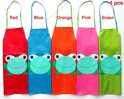   Waterproof Apron With Cartoon Frog Printed Fr Painting Cooking