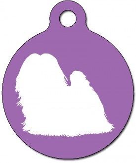 MALTESE SILHOUETTE   Pet ID Tag   Custom Text   Dog Cat