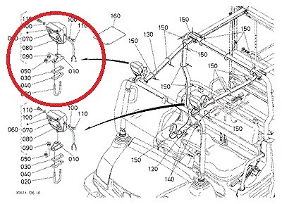   OEM Kubota Optional Worklight Kit For 900,1140 Series RTVs P# V4222A