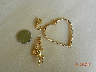   Lady Remington (lia sophia) gold slide enhancer with hearts and angels