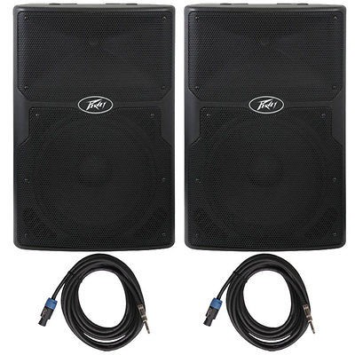 Peavey PVx 15 Two way Passive Portable PA Speaker PAIR w/ Speakon to 1 