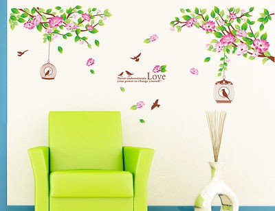  Flower Tree Removable Wall Sticker Flower Room Decor DecalHOT