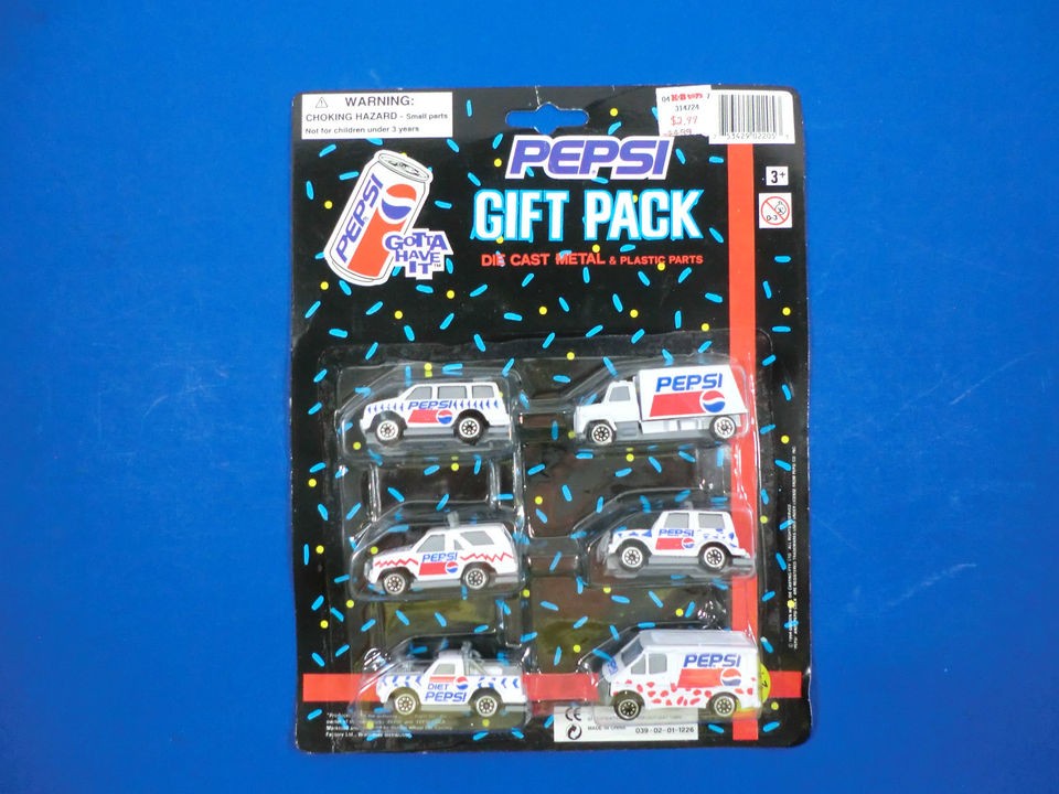 Set of 6 Pepsi Cola Die Cast Metal and Plastic Trucks 1994 Golden 