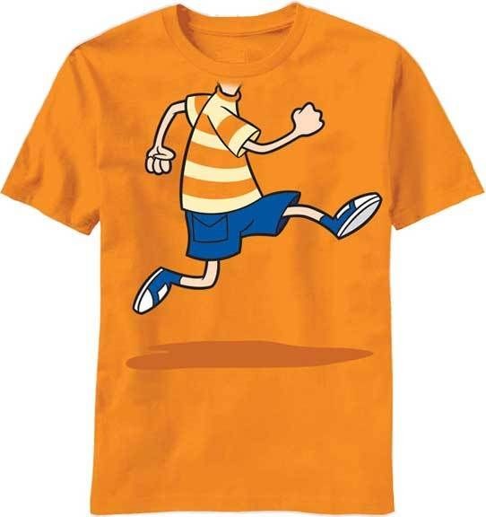 PHINEAS AND FERB Long Jump Costume T Shirt Youth Small (8) Med (10 