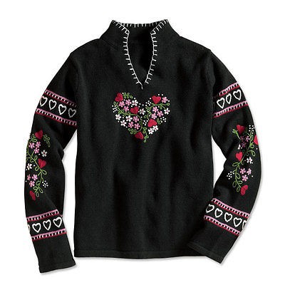 Orvis Heart embroide​red Scandinavian Pullover