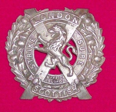   SCOTTISH glengarry badge c1908, 1st pattern W/pin fastener NOT A REPRO